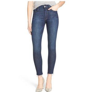 NWT Jen7 For All Mankind Womens Dark Wash Frayed Hem Ankle Zip Skinny Jeans $170